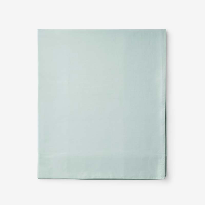 Classic Cool Cotton Percale Flat Bed Sheet - Sea Mist, Queen