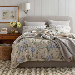 Peony Garden Premium Smooth Wrinkle-Free Sateen Comforter - Beige Tan, Twin/Twin XL