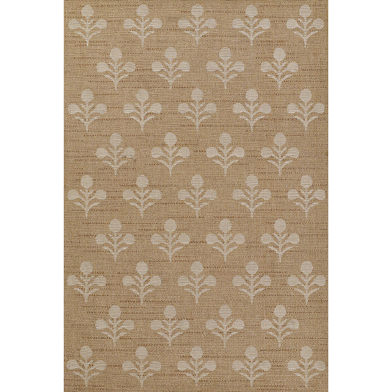 Floral Outdoor Rug -  Beige, 5' 3" x 7'