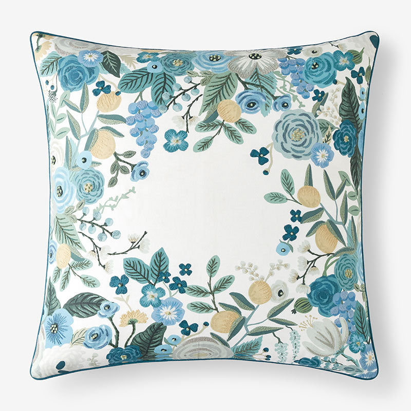 Garden Party Decorative Square Pillow Cover - Blue Multi