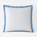 Solid Border Classic Cool Cotton Percale Sham - Porcelain Blue, Euro