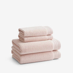Plush Spa Solid 4-Piece Bath & Hand Towel Set - Rose Quartz