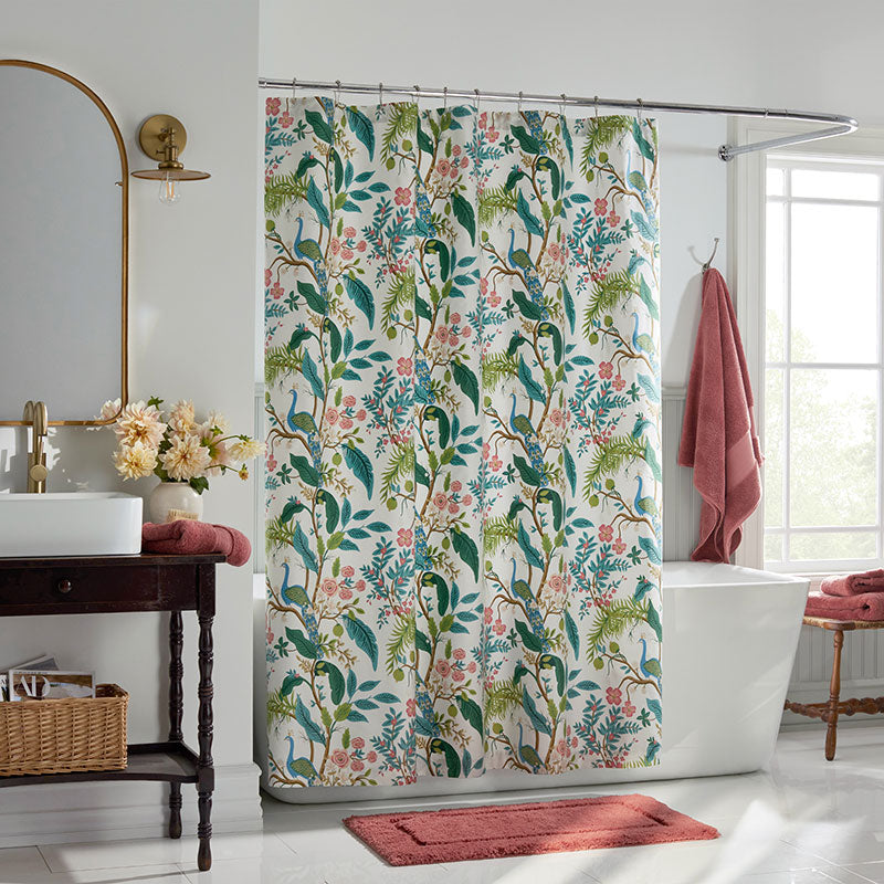 Peacock Classic Smooth Sateen Shower Curtain - Cream