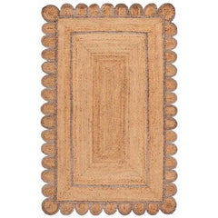Scallop Border Handwoven Jute Rug - Gray, 3' x 5'