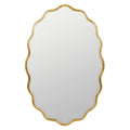Oval Scalloped Metal Frame Wall Mirror - Gold