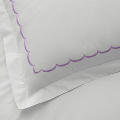Scallop Embroidered Premium Cool Egyptian Percale Sham - Lavender, King