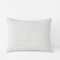 Premium Breathable Washed Linen Solid Quilted Sham - White, King