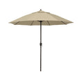 Round Outdoor Patio Umbrella, Aluminum with Auto Tilt Crank - Bronze Finish, Antique Beige, 7.5'