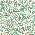 Willowberry Traditional Wallpaper - Emerald White, Swatch