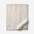 Tailored Stripes and Plaids Premium Breathable Washed Linen Cotton Flat Bed Sheet - Stripe Deep Navy, King/Cal. King