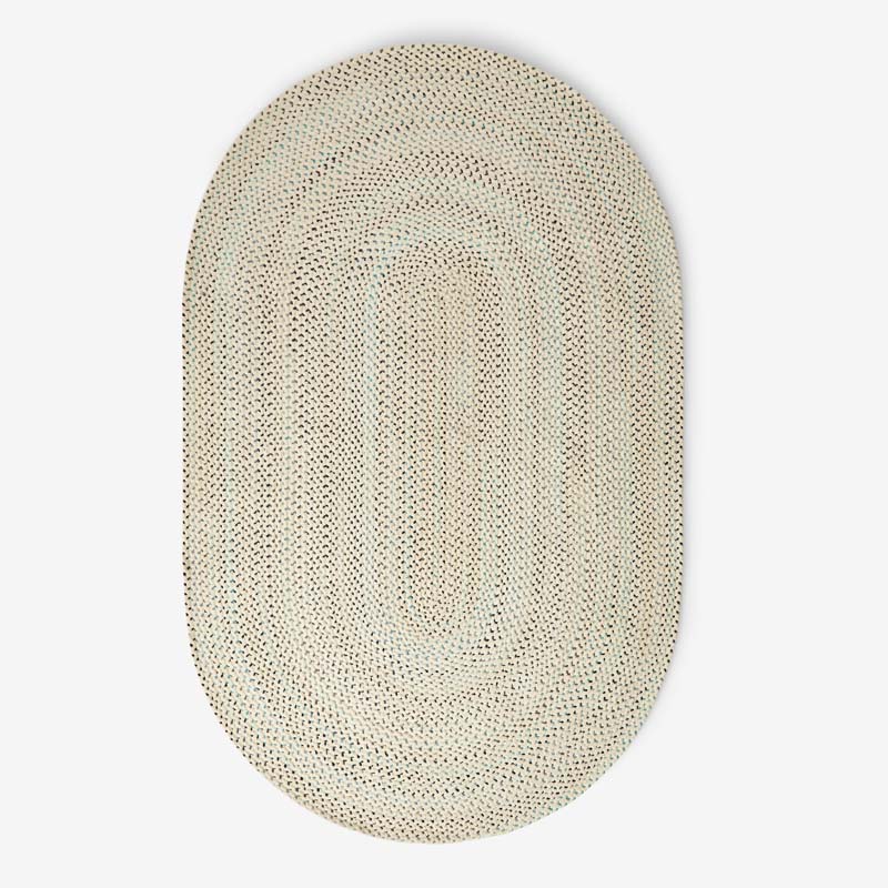 Dramatic Static Reversible Braided Rug - Blue, 4' x 6' Oval