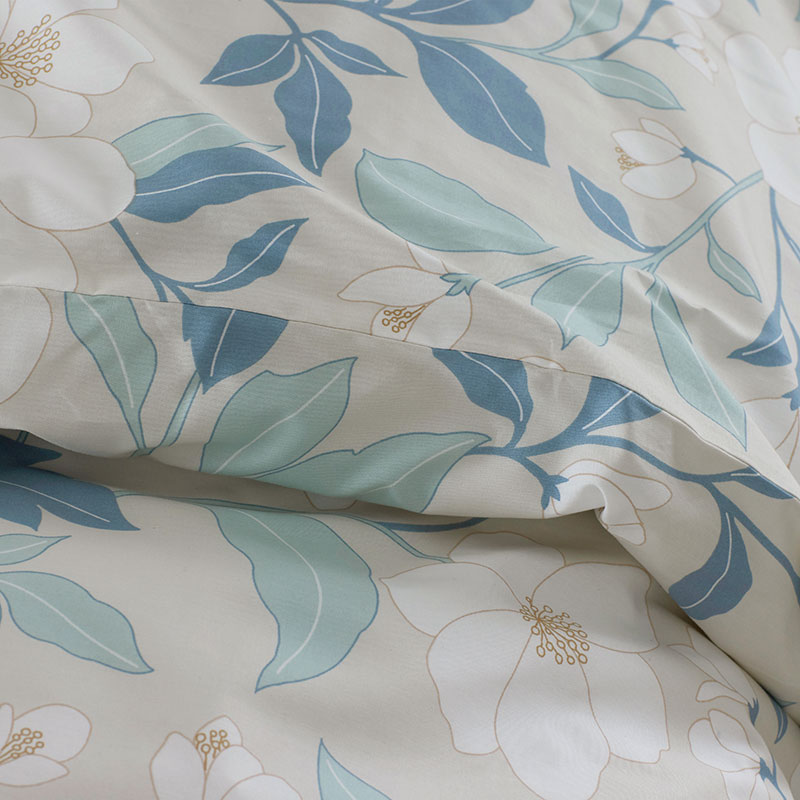Clemencia Classic Cool Cotton Percale Sham - Floral Pale Blue, Standard