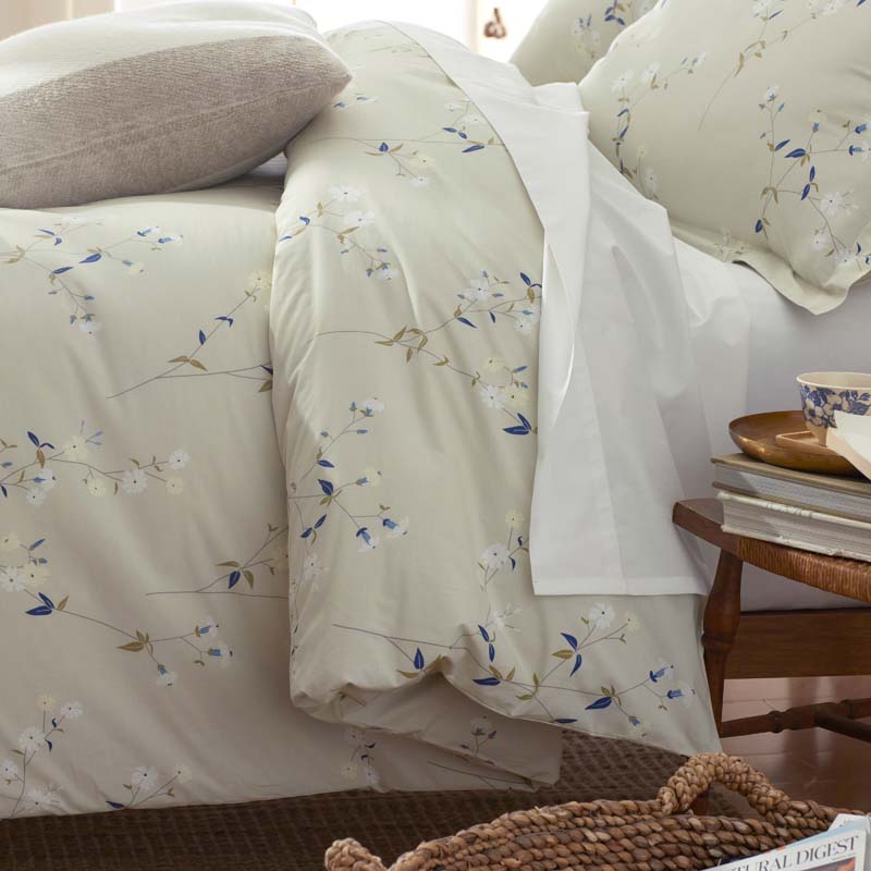 Blossom Trail Garment Washed Cotton Percale Sham - Green Tea, Euro