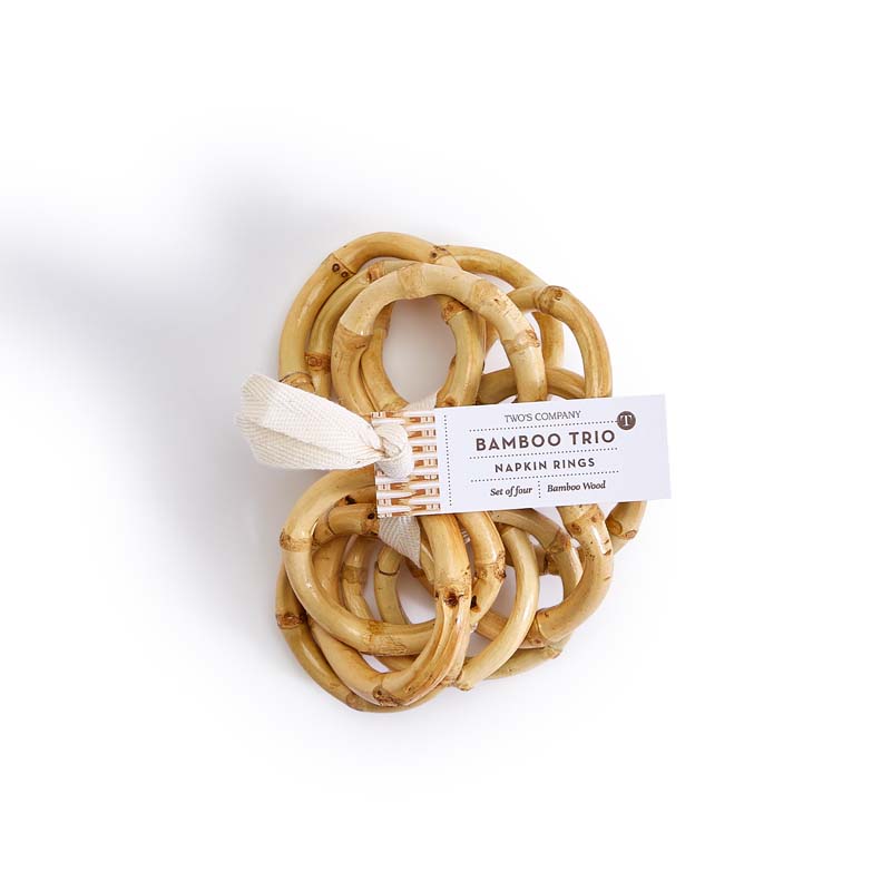 Bamboo Napkin Rings, Set of 4 - Natural