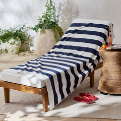 Classic Cabana Stripe Beach Towel - Navy