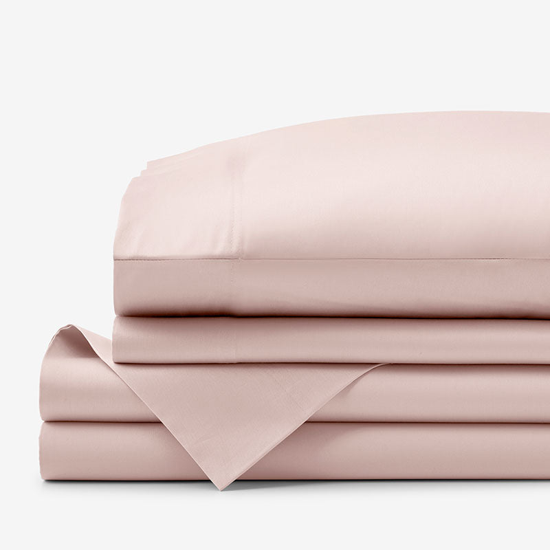 Classic Smooth Sateen Solid Bed Sheet Set - Blush, Full