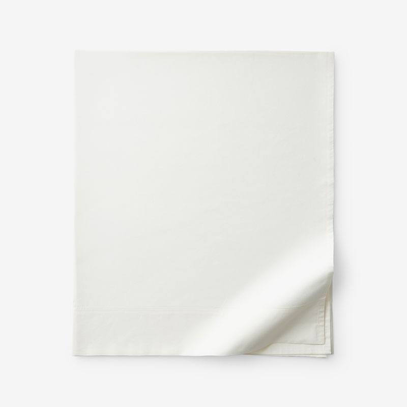 Premium Cool Supima® Cotton Percale Flat Bed Sheet - Cream, Twin/Twin XL