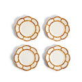 Faux Bamboo Border Melamine Salad Plates, Set of 4 - White