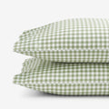 Gingham Classic Cool Organic Cotton Percale Pillowcase Set - Moss, Standard