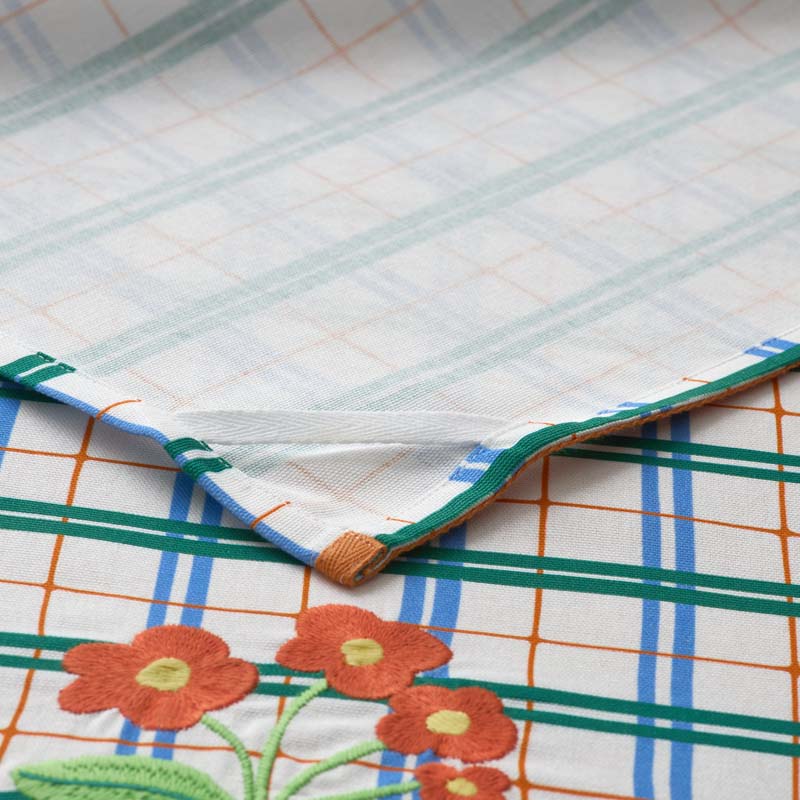 Floral Plaid Kitchen Towel Sets - Multi, Set of 4