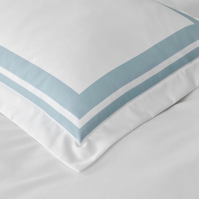 Double Border Premium Smooth Supima® Cotton Wrinkle-Free Sateen Duvet Cover - Cloud, King/Cal. King