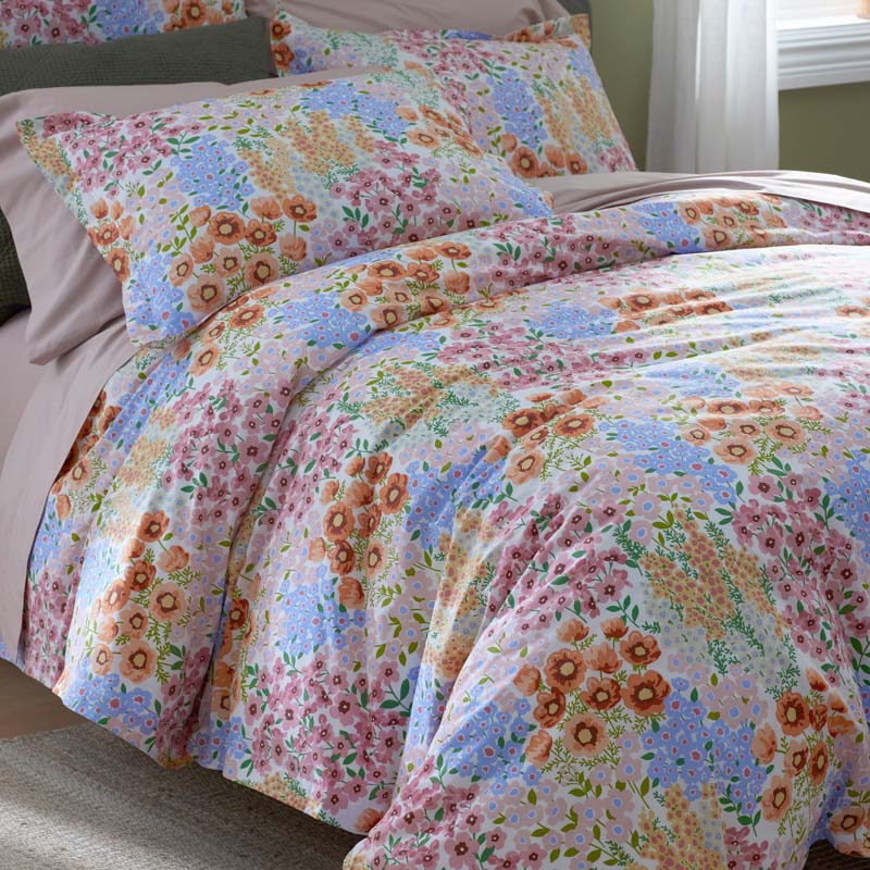 Garden Jubilee Classic Cool Cotton Percale Flat Bed Sheet - Multi, Full