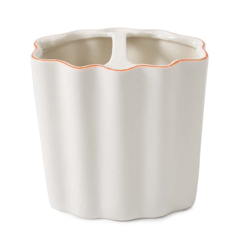 Scallop Toothbrush Holder - Cream and Amber