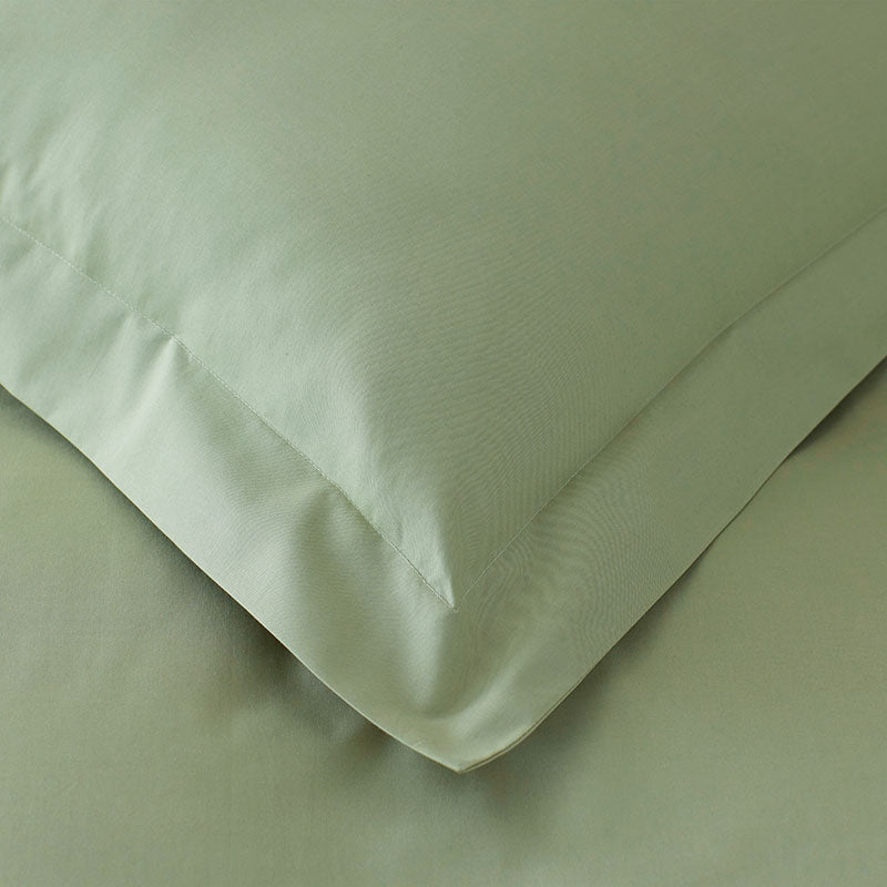 Classic Cool Organic Cotton Percale Solid Bed Sheet Set - Moss Green, Twin
