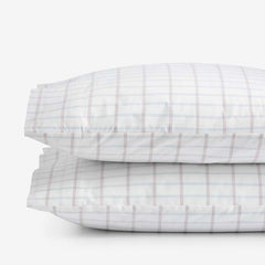Yarn-Dyed Plaid Garment Washed Cotton Percale Pillowcase Set - Ivory Multi, Standard