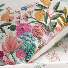 Garden Party Decorative Square Pillow Cover - Ivory Multi