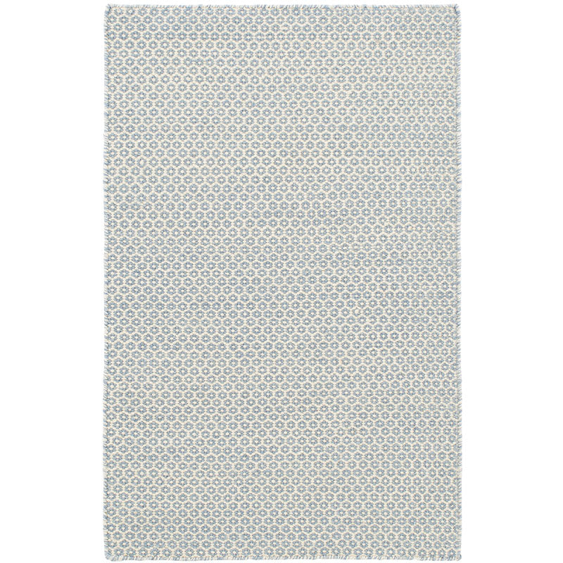 Honeycomb Handwoven Wool Rug -  French Blue, 2' x 3'