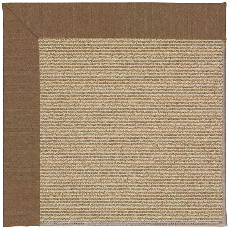Sunbrella Narrow Stripe Bordered Indoor/Outdoor Rug -  Cocoa, 2' 6" x 8' Runner