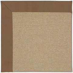 Sunbrella Narrow Stripe Bordered Indoor/Outdoor Rug -  Cocoa, 2' 6" x 8' Runner