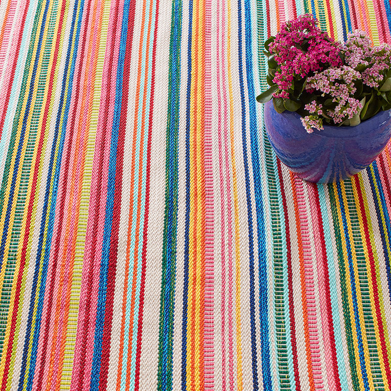 Bright Stripe Handwoven Indoor/Outdoor Rug - Multi, 6' x 9'