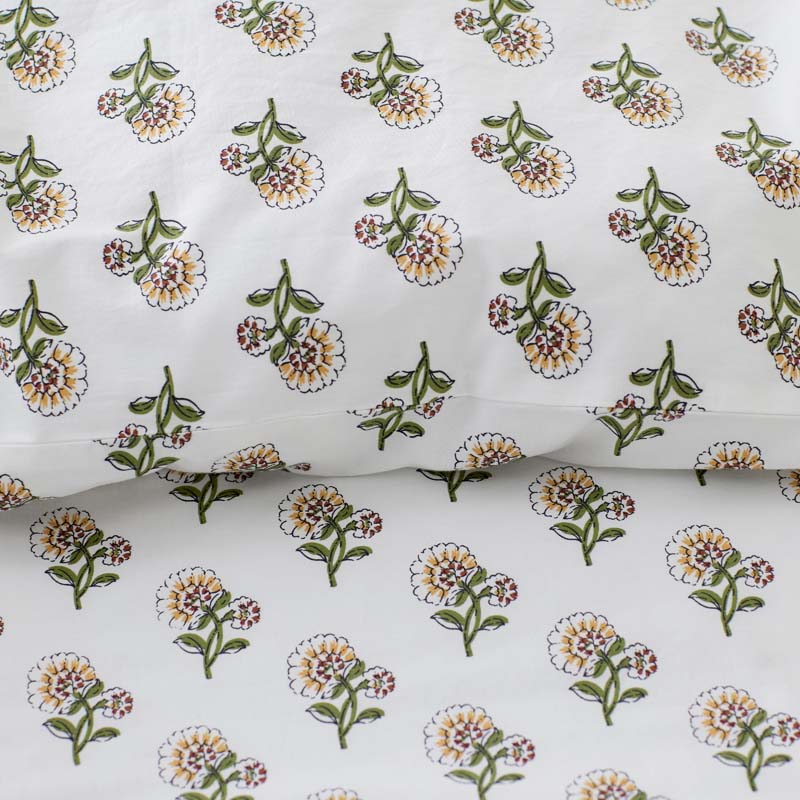 Suhana  Garment Washed Cotton Percale Bed Sheet Set - Caramel, Full