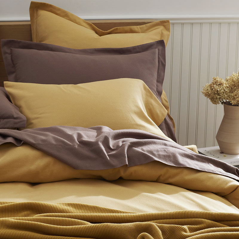 Classic Ultra-Cozy Cotton Velvet Flannel Fitted Bed Sheet - Amber, Full
