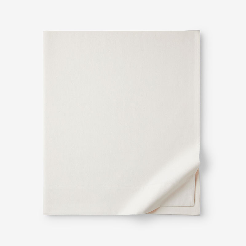 Classic Ultra-Cozy Cotton Velvet Flannel Flat Bed Sheet - Ivory, Twin/Twin XL