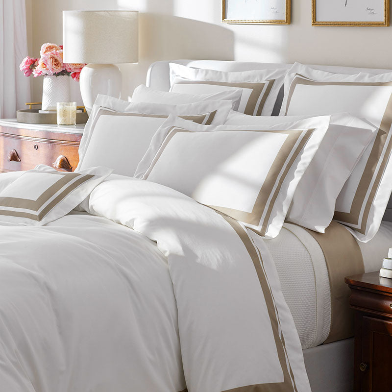 Double Border Premium Smooth Supima® Cotton Wrinkle-Free Sateen Sham - Light Birch, Boudoir