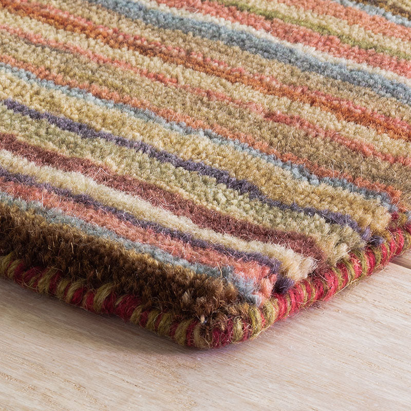 Brindle Stripe Spice Hand Knotted Wool Rug -  Spice, 8' Runner
