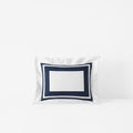 Double Border Premium Smooth Supima® Cotton Wrinkle-Free Sateen Sham - Navy, Boudoir