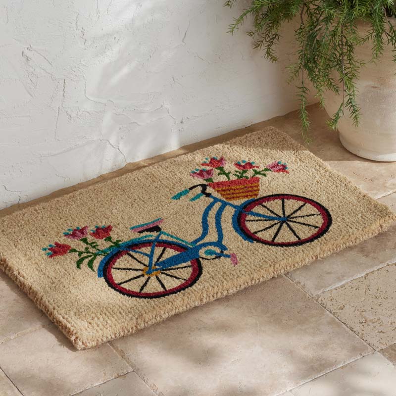 Summer Novelty Coir Doormat - Bicycle, 18 in. x 30 in.