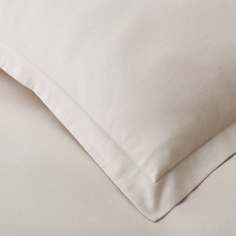 Classic Ultra-Cozy Cotton Velvet Flannel Solid Duvet Cover - Oatmeal, King/Cal. King
