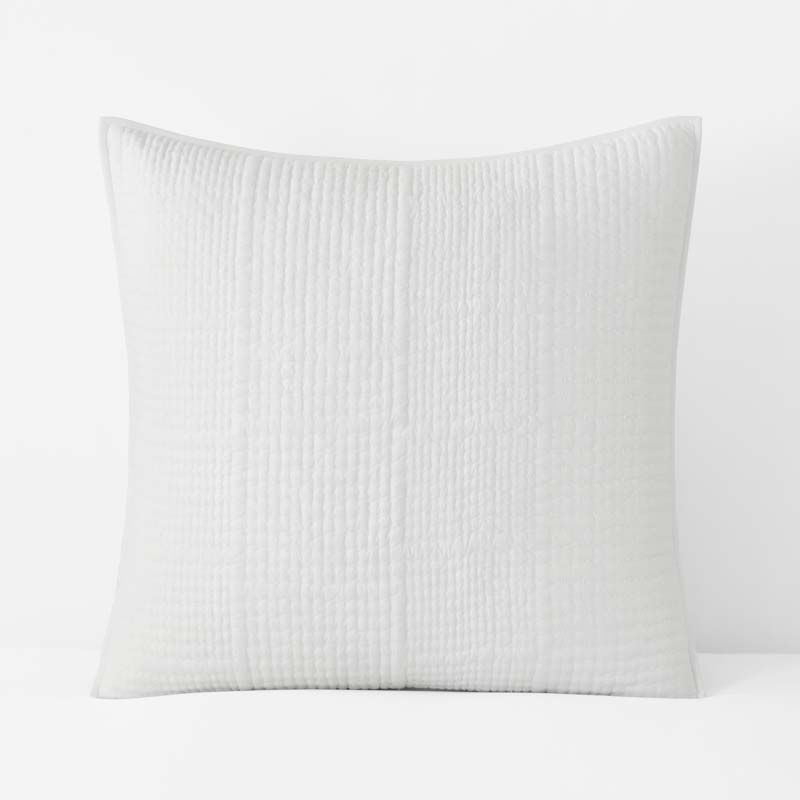 Texture Block Quilted Sham - White, Euro