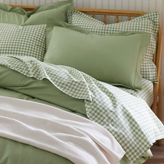 Classic Cool Organic Cotton Percale Solid Sham - Moss Green, Standard