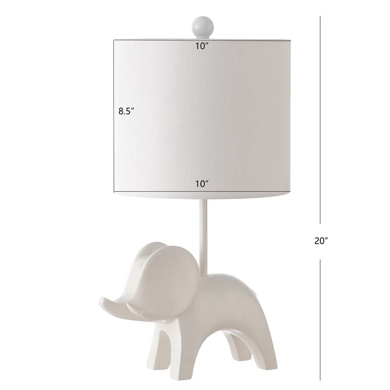 Ceramic Animal Table Lamp - White, Elephant