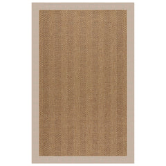 Sunbrella Herringbone Bordered Indoor/Outdoor Rug - Antique Beige, 2' 6" x 8' Runner