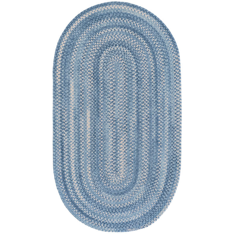 Bambini Braided Chenille Rug - Blue, 4' x 6' Oval