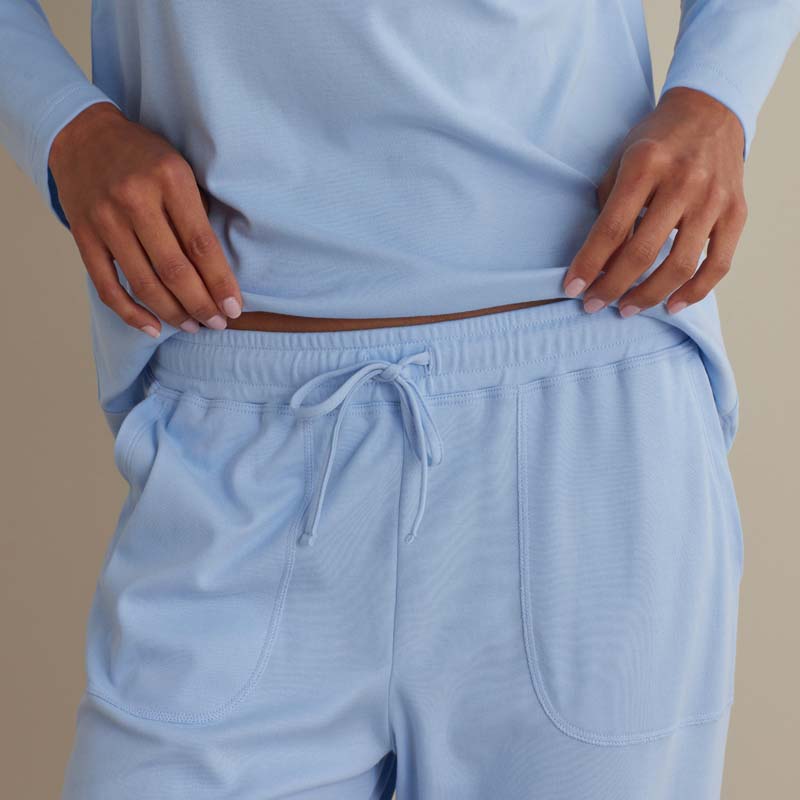 Pima Cotton Women's Jogger Pants Pajama Set - Periwinkle, S