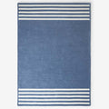 Chenille Border Stripe Handwoven Reversible Rug - Slate Blue, 8' x 10'