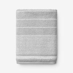 Plush Spa Stripe Bath Towel - Light Gray
